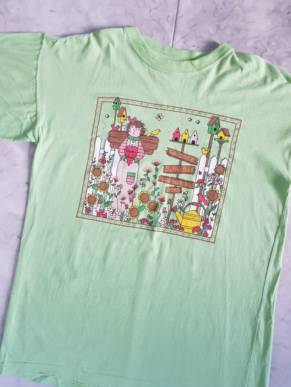 Vintage 90s Cartoon Garden Novel Teez T-Shirt